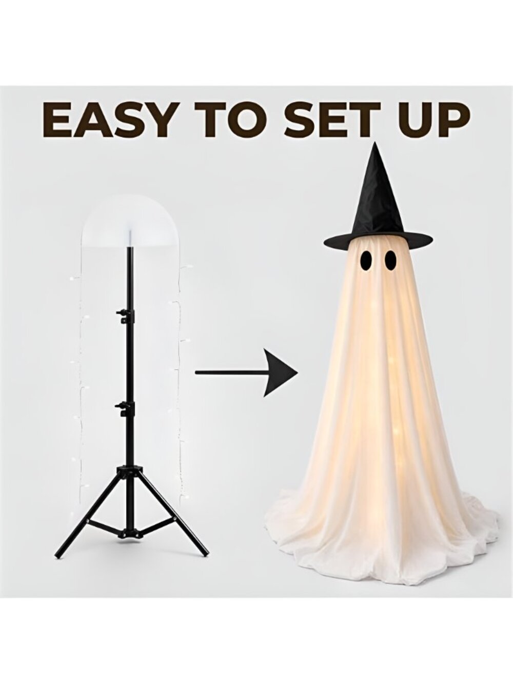 Halloween Decorations Indoor 2 Pack Light Up Ghosts - Picture 4 of 6